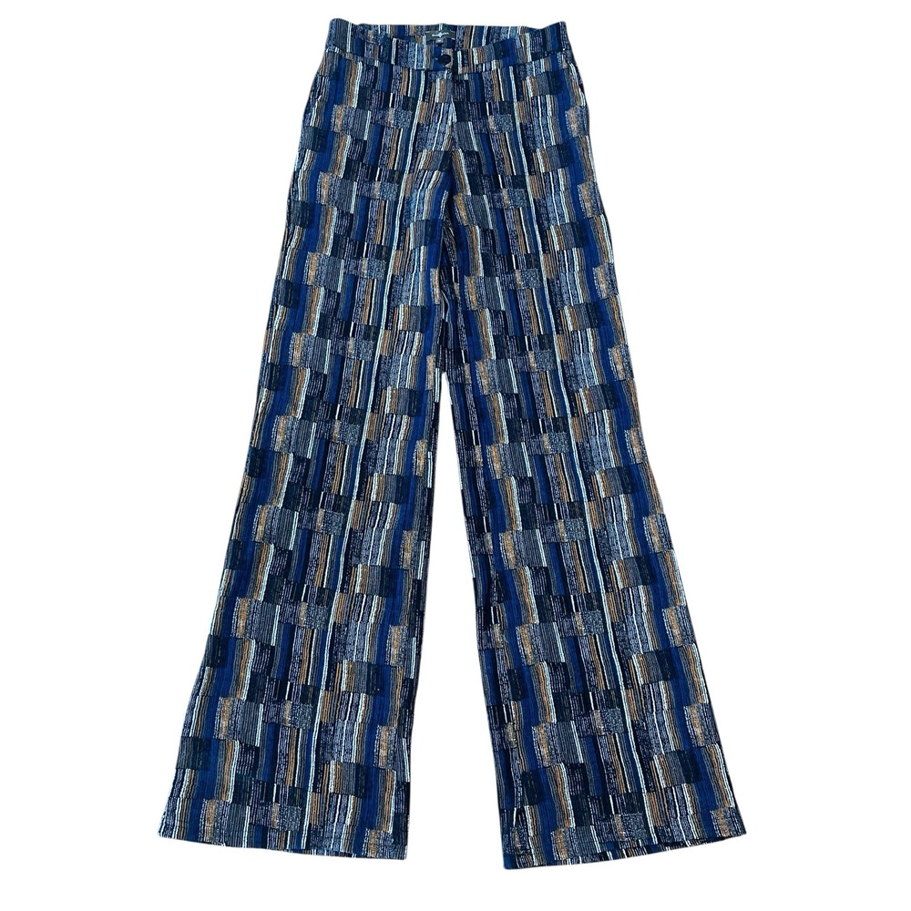 Surkana Spain Wide Leg Knit Pants Womens 8 Colorful Stretch Travel Boho Wander